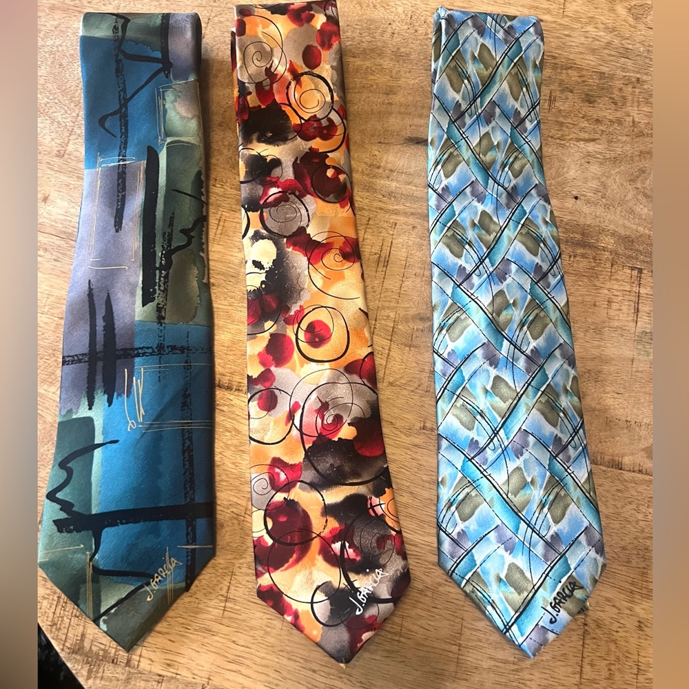 3 J. Garcia  Men's Ties Nudes Snail Garden Northern Lights collectors edition